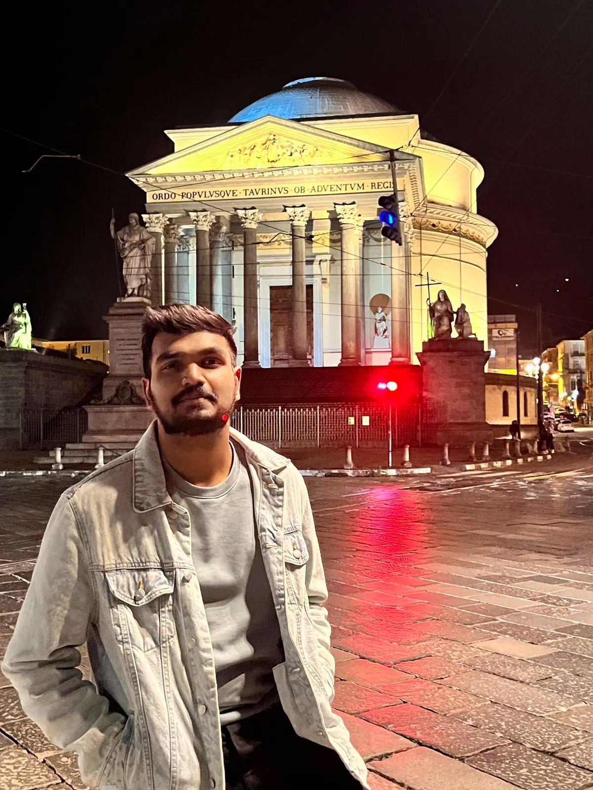 Visiting a historic European city at night