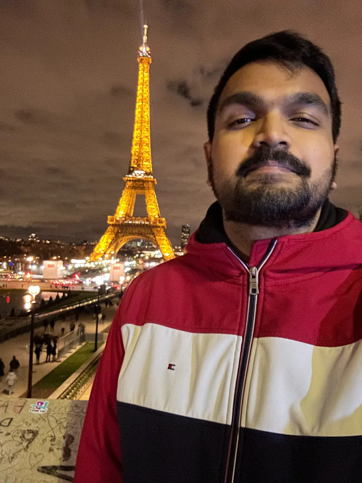 Evening by the Eiffel Tower in Paris